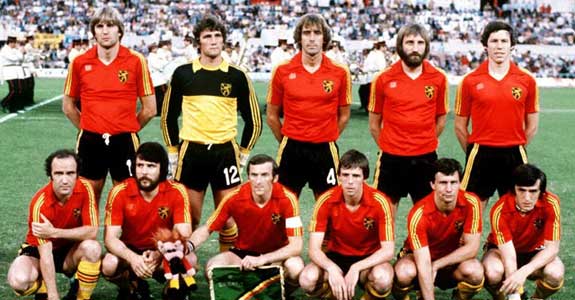 De Rode Duivels, finalist, op het EK 1980 in Italië.