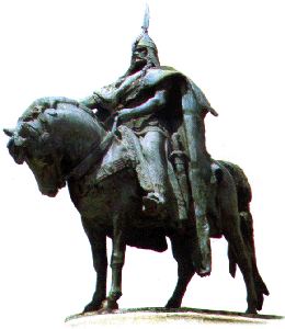 Árpád, aanvoerder van de Magyaren. (Standbeeld op het Heldenplein in Boedapest.