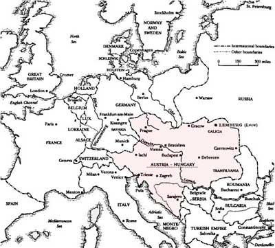 Het Keizerrijk Oostenrijk-Hongarije vóór het Verdrag van Trianon.