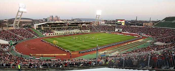 Het Nationaal Stadion Puskás Ferenc in Budapest.