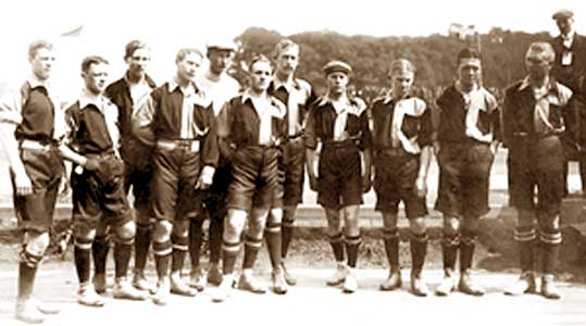 Zweden 4de op OS 1908.