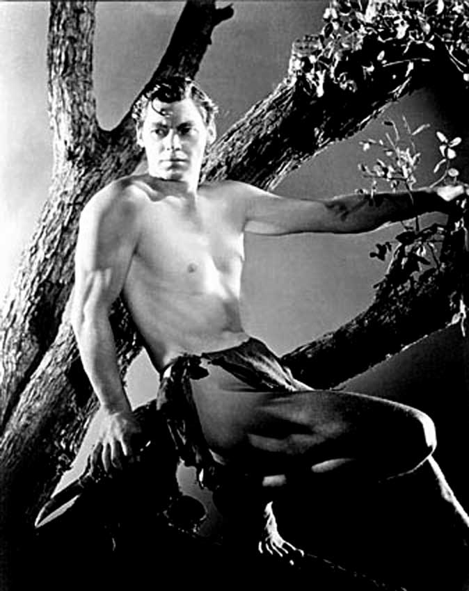 Johnny Weismuller als Tarzan.