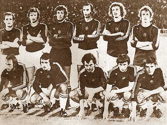 Bene Ferenc hoopte dat de bal zou binnengaan, maar maar de Zweedse doelman redde (wedstrijd Hongarije-Zweden van 13-6-1973 (3-3).