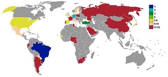Deelnemende landen WK 2002.