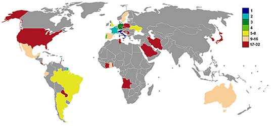 Deelnemende landen WK 2006.