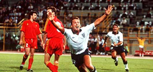 David Platt scoorde in de 119de minuut voor Engeland het beslissend doelpunt tegen België.
