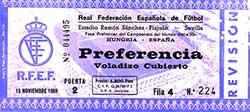 Ticket Spanje-Hongarije 15-11-89