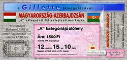 Ticket Hongarije-Azerbeidzjan 10-9-97