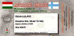 Ticket Hongarije-Finland 1-9-96