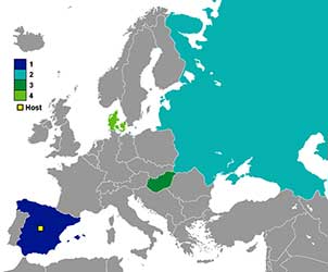 Deelnemende landen 1964.