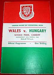 Wales-Hongarije 20-3-1963.