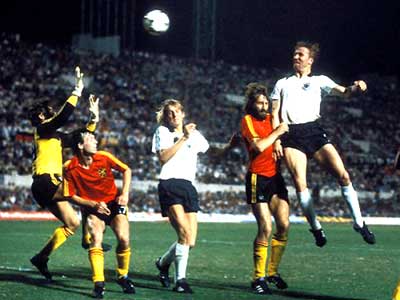 De winning goal binnengekopt door Horst Hrubesch in de finale van het EK 1980.