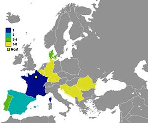 Deelnemende landen 1984.