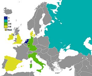 Deelnemende landen 1988.
