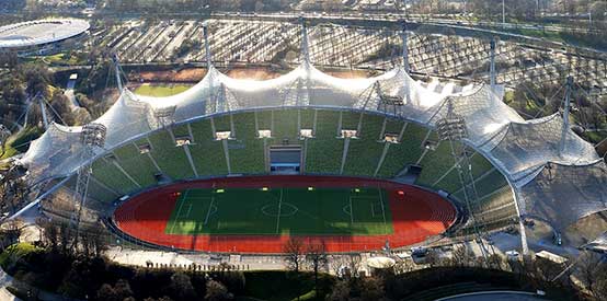 Het Olympiastadion in München waar de finale gespeeld werd.