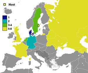 Deelnemende landen 1992.