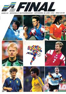 De cover van het officieel wedstrijdprogramma van de finale van het EK 1992.