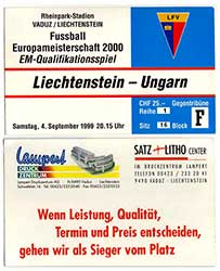 Liechtenstein-Hongarije 4-9-1999
