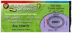Hongarije-Zweden 2-4-2003