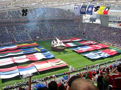 De Openingsceremonie in het Estádio do Dragão in Porto.