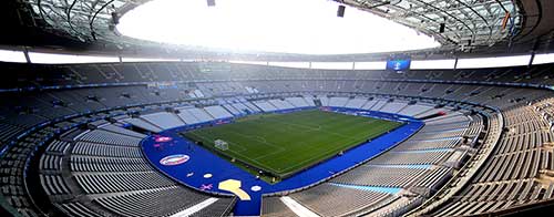 Het Stade de France (Saint-Denis, Parijs) waar de finale van het EK 2016 gespeeld werd.