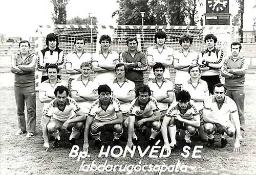 Het team Bp. Honvéd SE, Kampioen van Hongarije 1980.