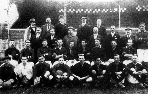 De Hongaarse ploeg op zijn Scandinavische Tour in 1912