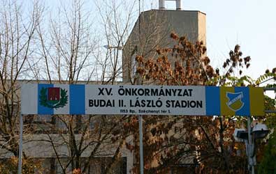 Het 'Budai II. László Stadion' van REAC. 