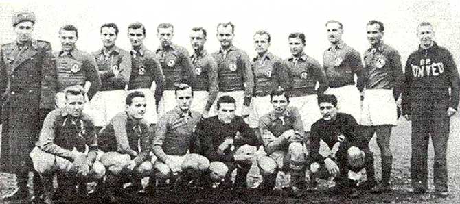 Het team van Budapest Honvéd in 1952.