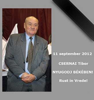 Csernai Tibor overleden.