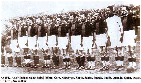 Weiss Manfréd FC (Csepel) Kampioen van Hongarije 1943.