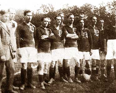 De Hongaarse nationale ploeg in juni 1918: