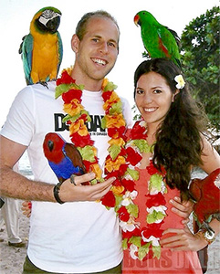 Péter en zijn, toen nog, vriendin Diáná in Hawaii in juli 2014.