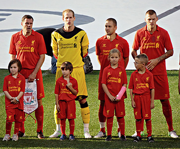 ...bij Liverpool FC met ploegmaats Carragher, Cole en Skrtel...