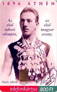 Hongaarse telefoonkaart met Hajós Alfréd