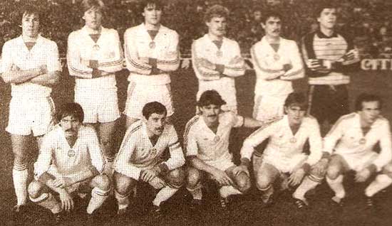 Het Hongaars nationaal elftal 1984, met Hajszán Gyula.