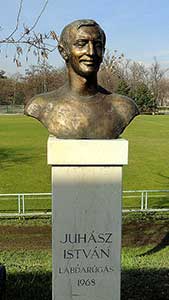 Buste van Juhász István op de Promenade der OS winnaars.