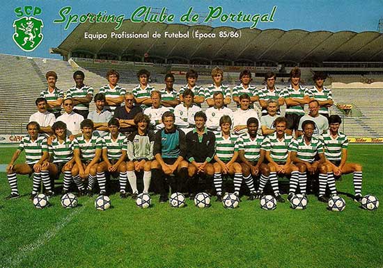 Katzirz met het team 1985-1986 van Sporting Clube de Portugal.