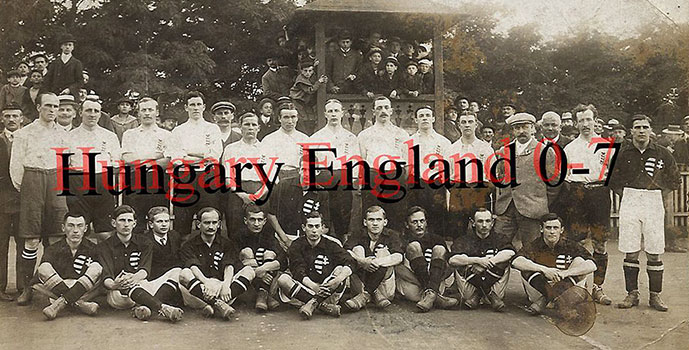 De Hongaarse ploeg die op 2 mei 1909 in Wenen tegen Oostenrijk speelde (winst 3-4):