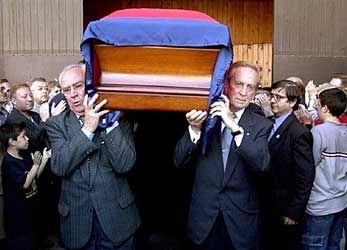 Begrafenis van Kubala in Barcelona.