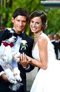 Laczkó Zsolt en Tóth Laura bij hun huwelijk in de zomer van 2014.