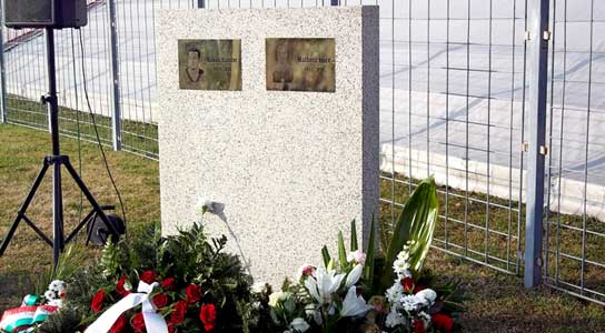 Het graf van Mathesz Imre in het Illovszky Rudolf stadion (van Vasas SC).