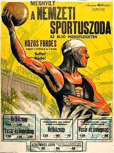 Poster waterpolo uit 1935. 