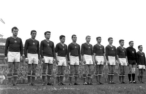 Hongarije op 13 november 1960: 4-1 winst tegen Polen.