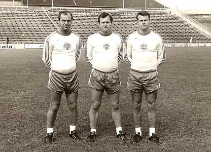 Coaches van Ferencvárosi TC in 1980-'81: Monostori, Novák en Szücs.