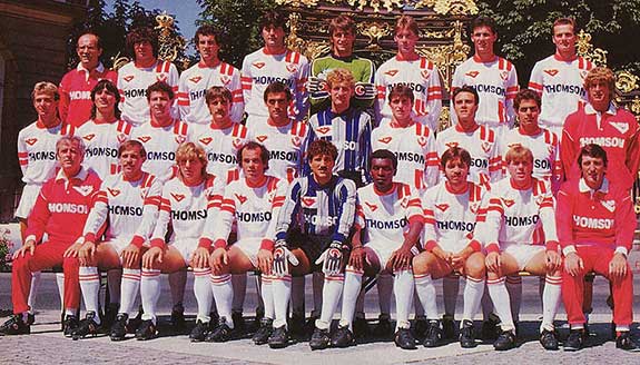 Nagy Antal met de ploeg van AS Nancy-Lorraine (1986-1987). 