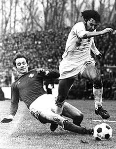 Nagy László in actie tijdens een wedstrijd tegen Zwitserland.