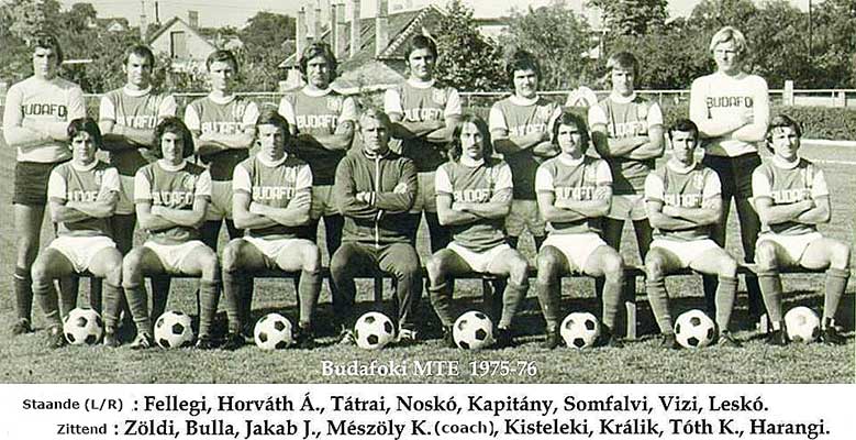 Nosko met team Budafoki MTE 1975-76.