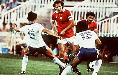 Nyilasi Tibor rijdens het WK in Mexico 1986. 