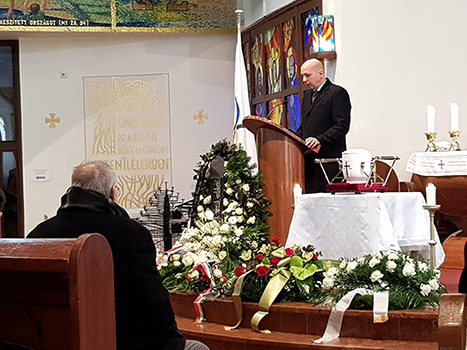 Beelden van de begrafenis van Palotai Károly op 26/27 februari 2018.